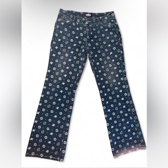 Floral Patterned Wide Leg Jeans - Picture 1 of 5